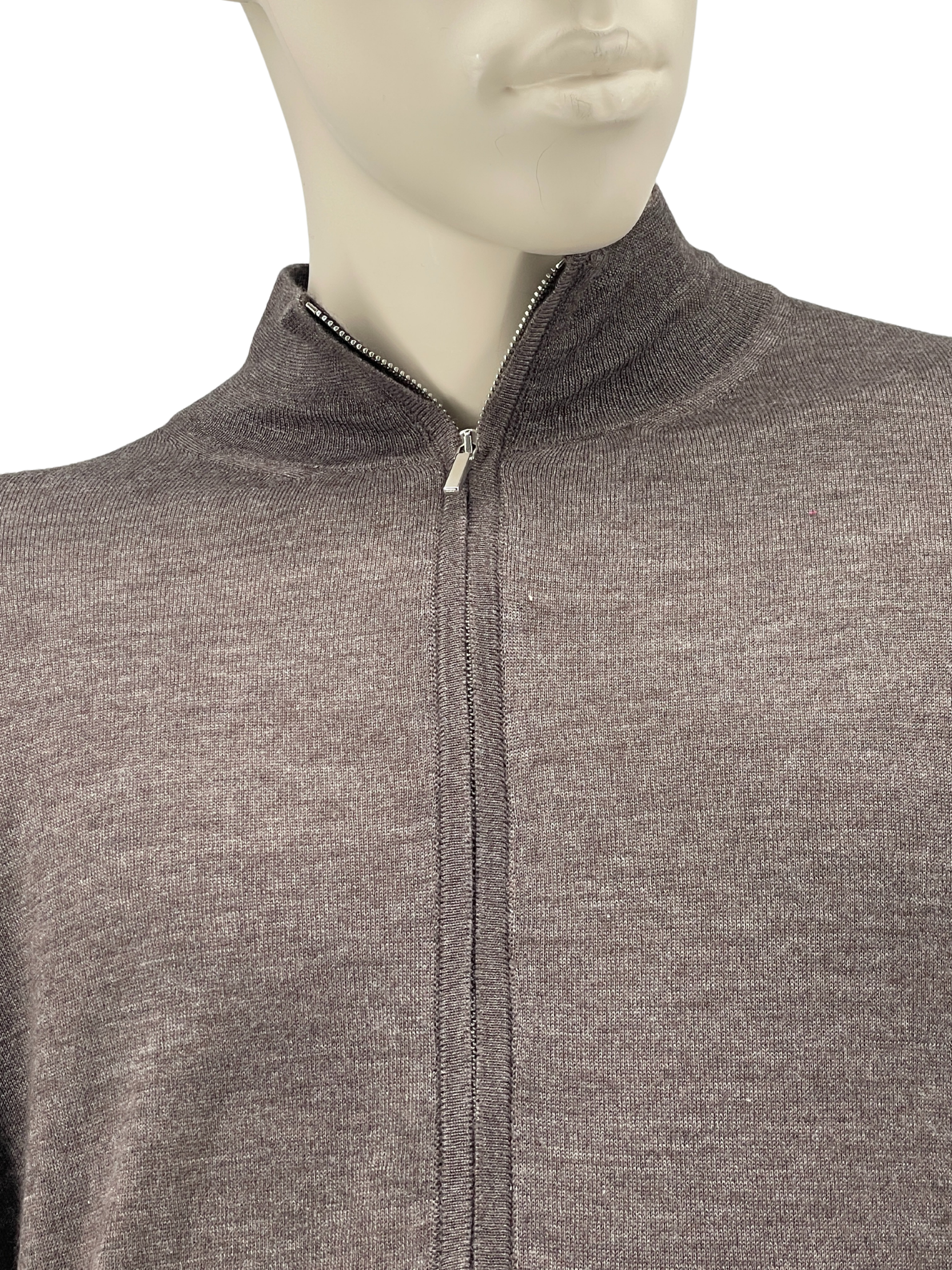 Strickjacke Full-Zip aus Kaschmir-Seide in Beige/braun