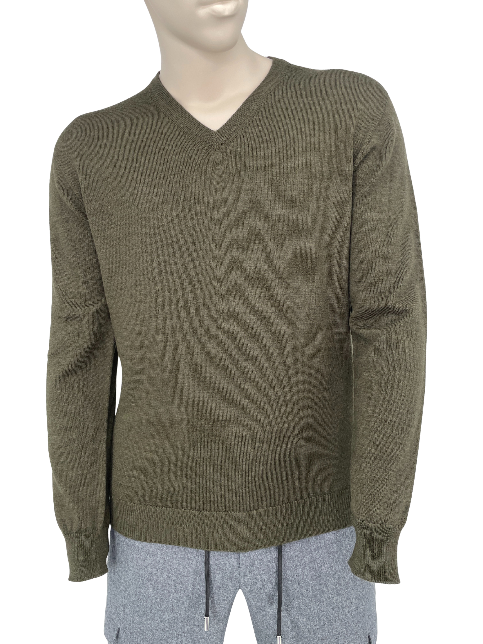 Merino Pullover in Dunkelgrün
