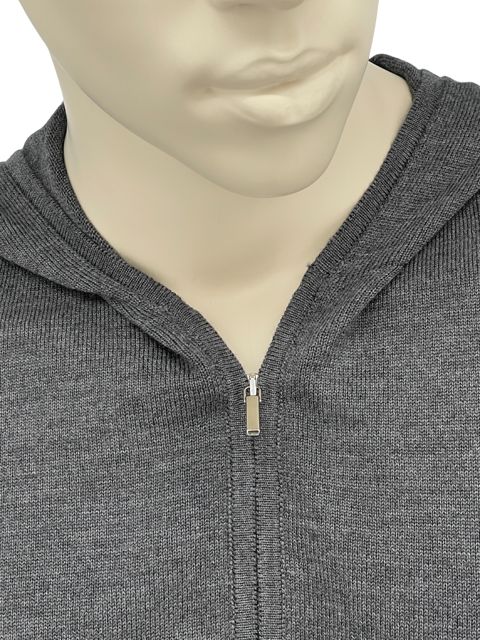 Merino Hoodie Full-Zip in Grau