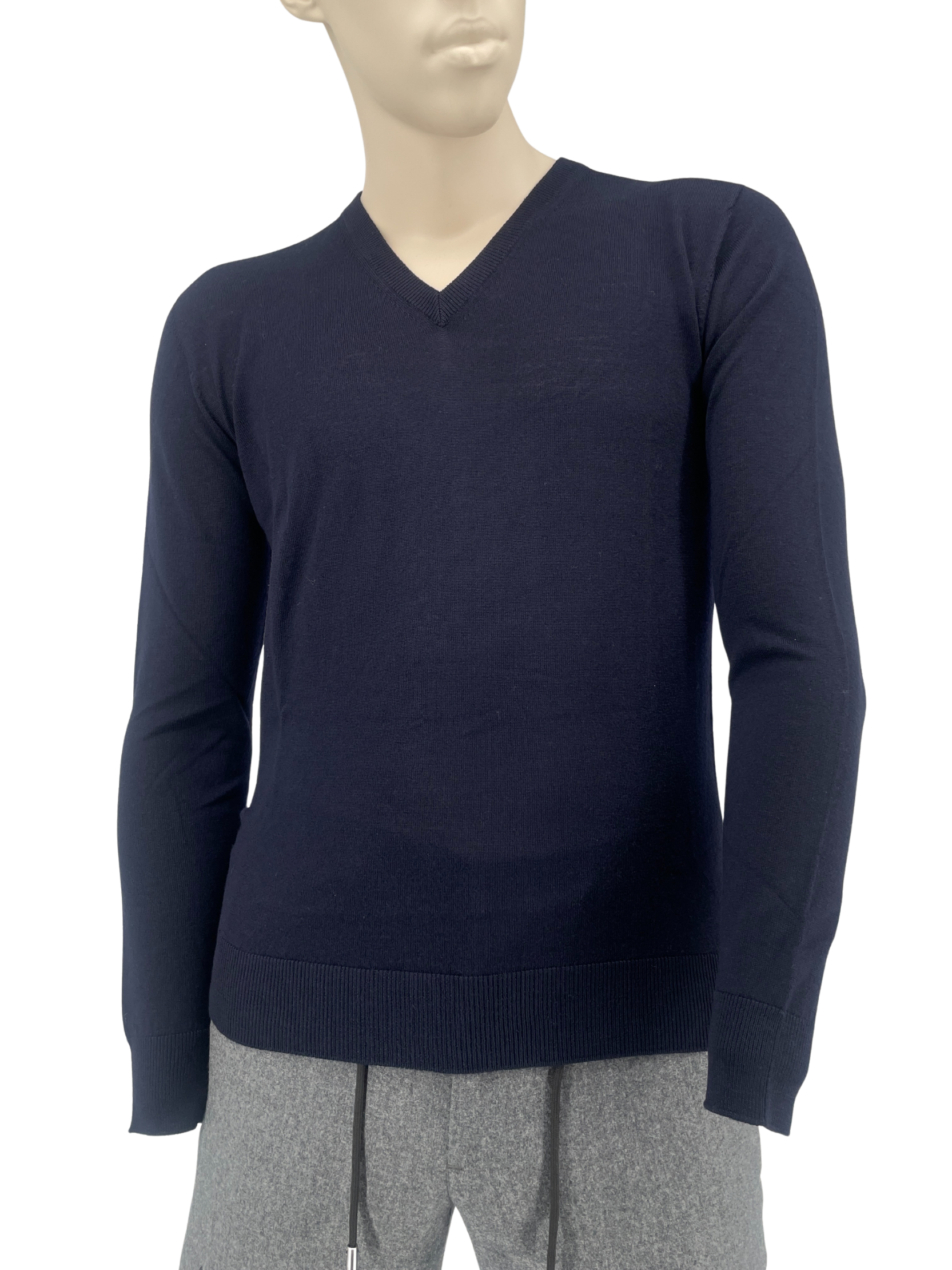 Merino V-Pullover in Dunkelblau