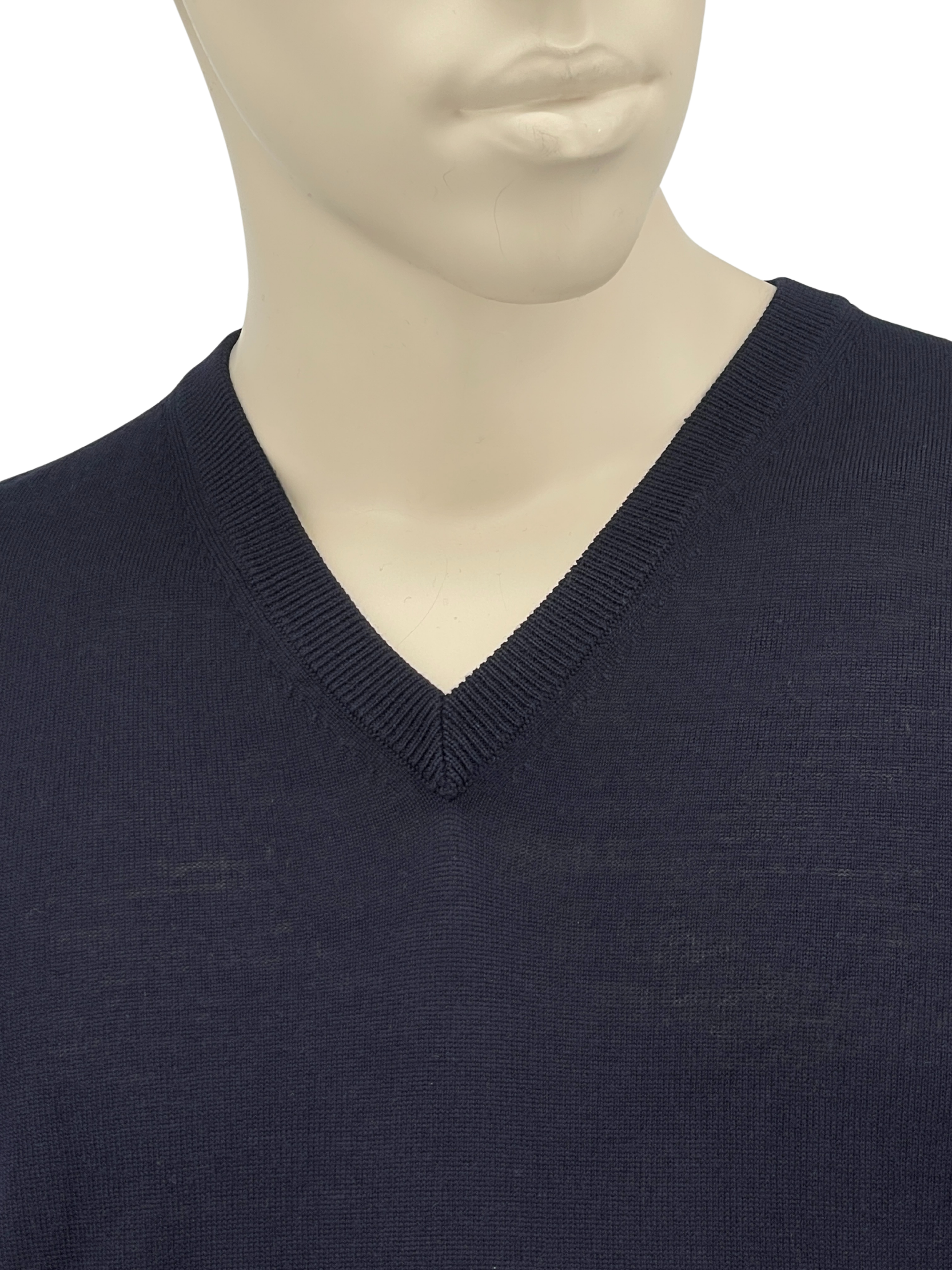 Merino V-Pullover in Dunkelblau