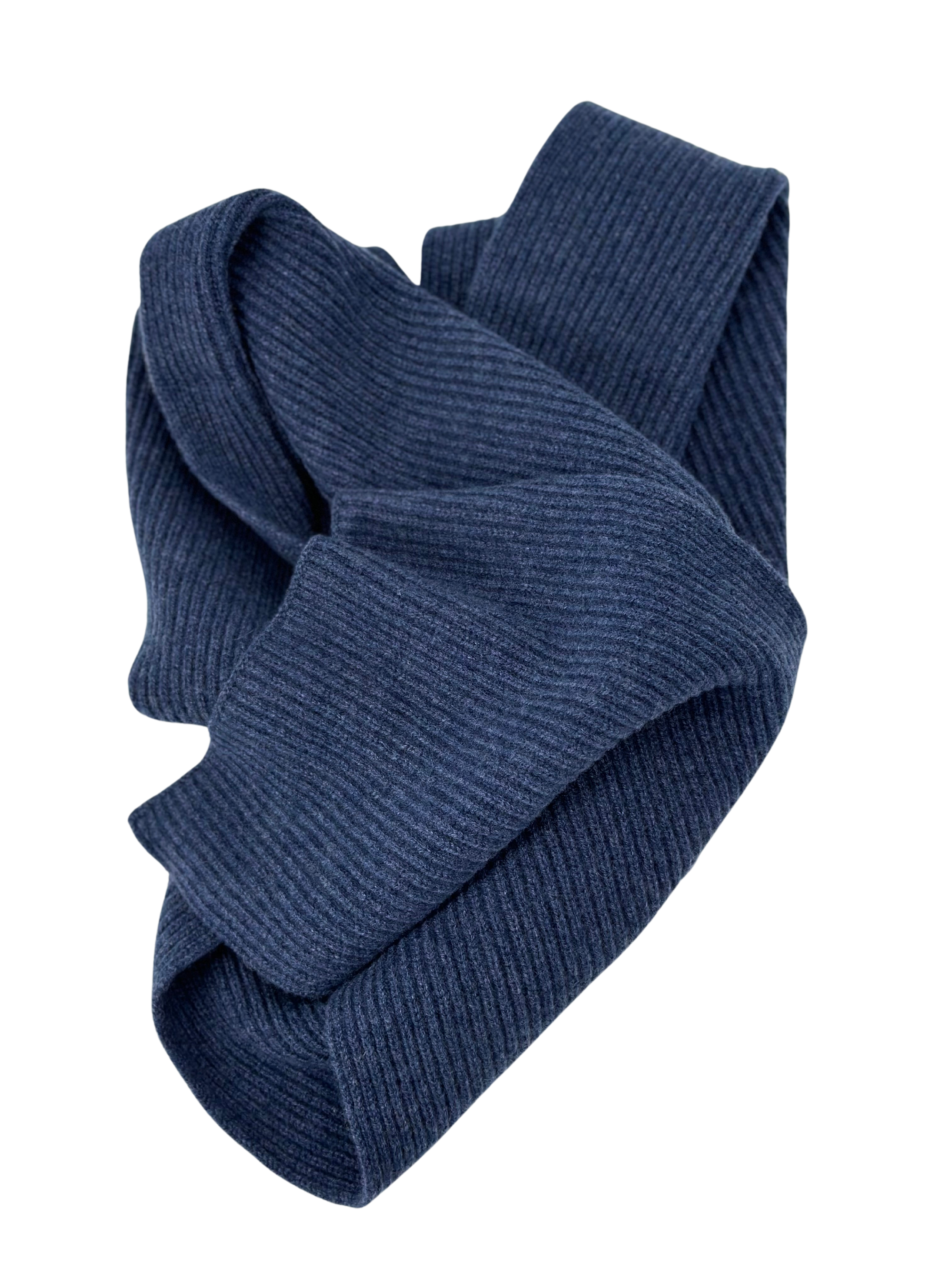 Beanie & Schal Kaschmir mittelblau
