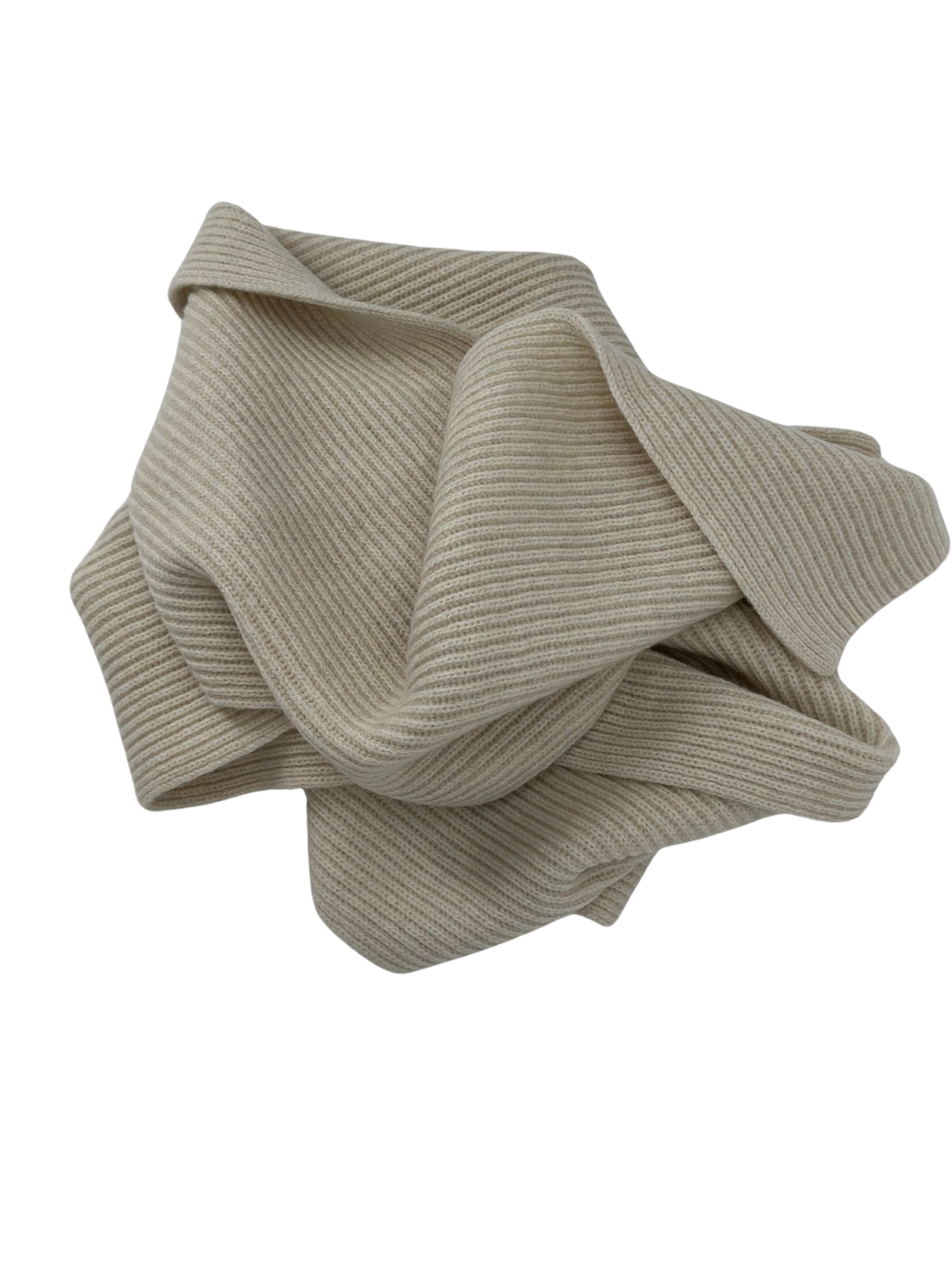 Mütze und Schal Wolle / Cashmere creme