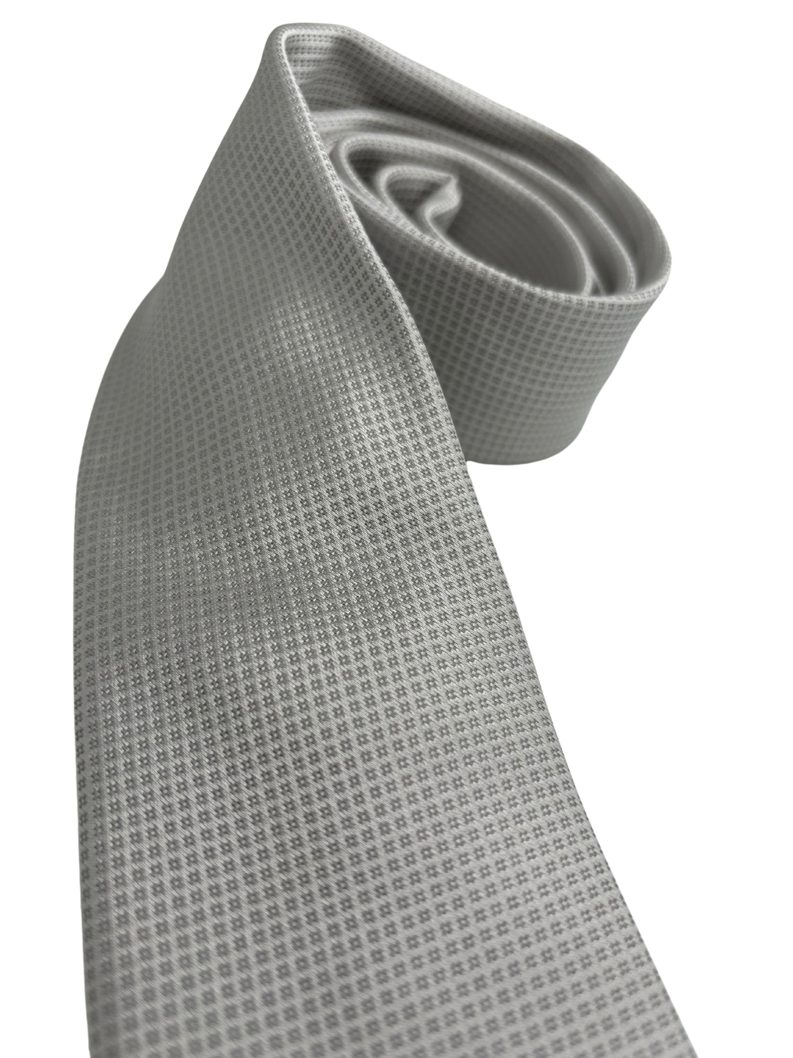 Krawatte silber jacquard mit Microdesign