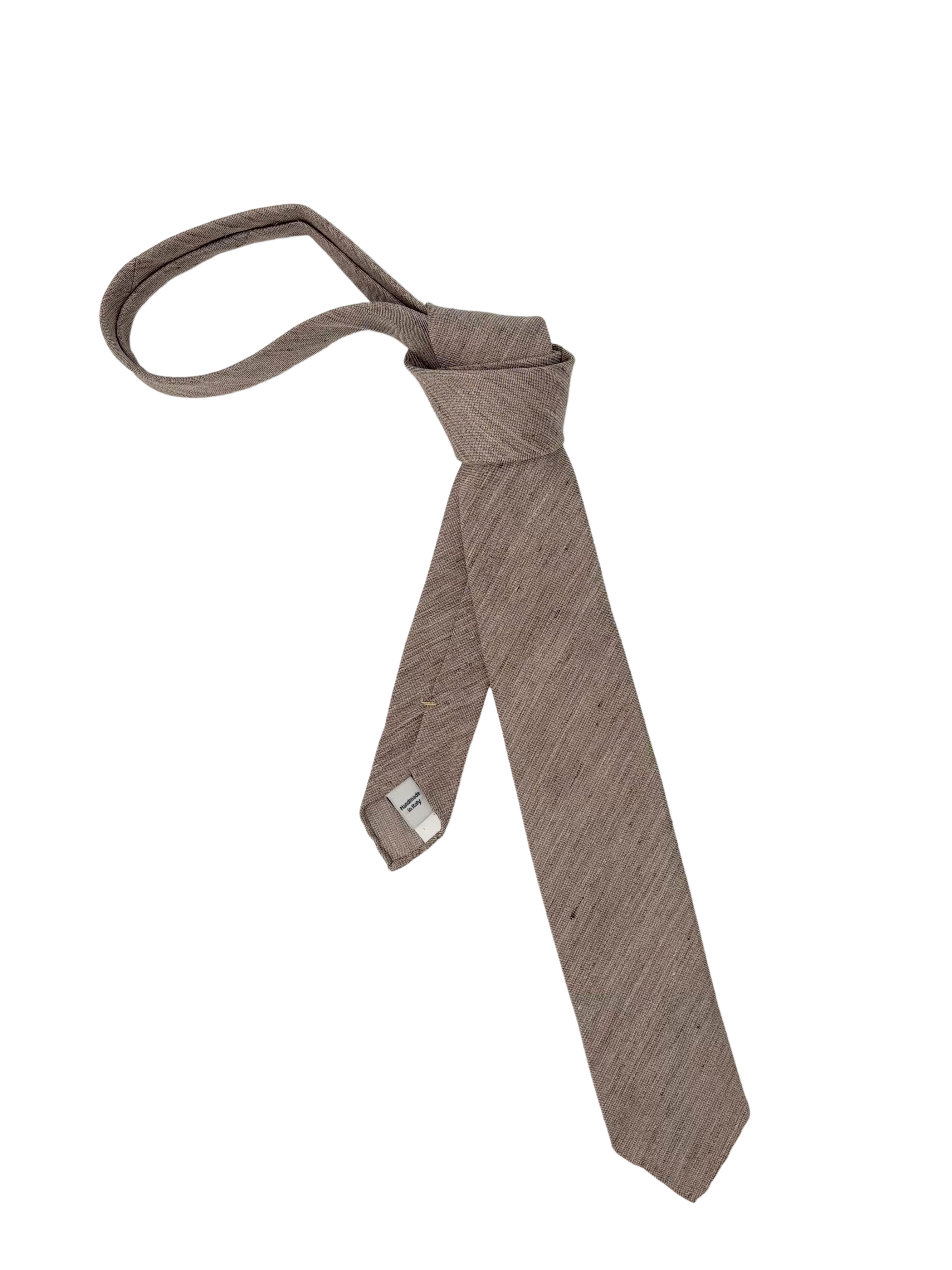 Krawatte Leinen/Seide taupe
